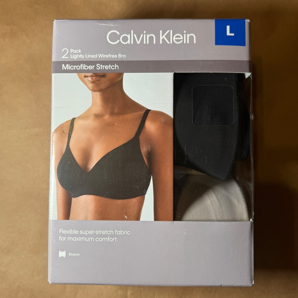 Calvin Klein 2-Pack Wire Free Bra- Black & Beige
